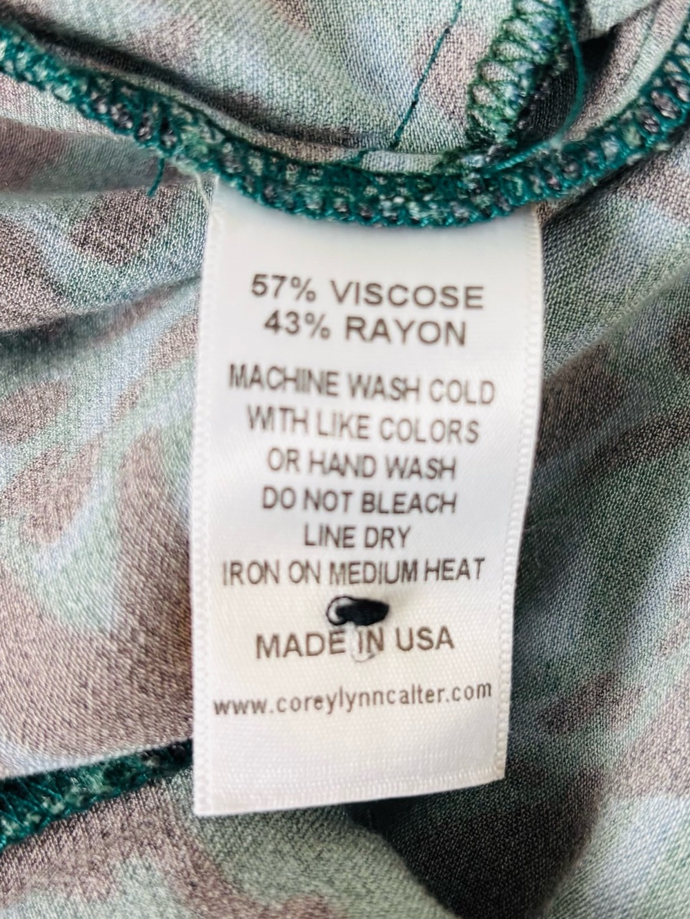 Anthropologie Corey Lynn Calter Teal Satin Jungle Print Wide Leg Pants. Small - Picture 9 of 9